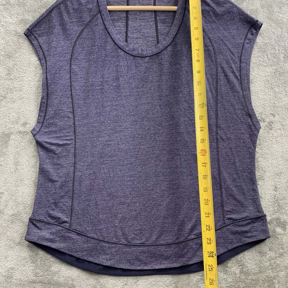 Lululemon Pace Perfect Shirt Womens Large Heathered Midnight Navy Athleisure Gym - Picture 2 of 6